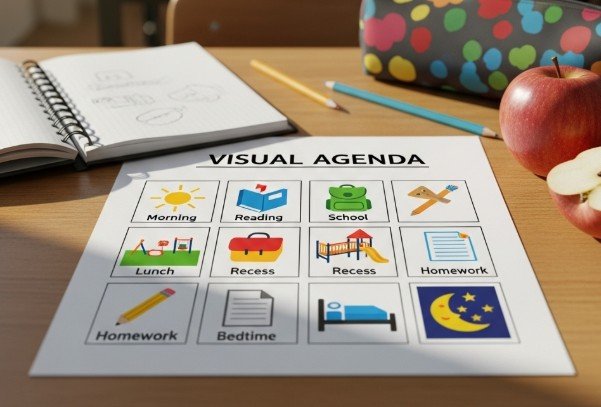 apoyo visual para organizar la rutina de un alumno con TEA